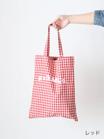 画像をギャラリービューアに読み込む, R&amp;D.M.Co- ギンガムチェックトートバッグ [7618]
