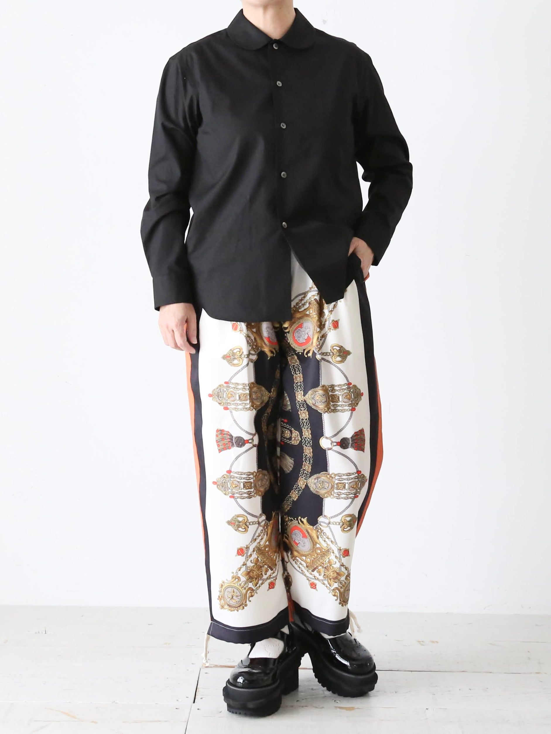 tao エステルスカーフ柄プリントMIXパンツ A柄 [TP-P006-051-A]