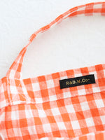 画像をギャラリービューアに読み込む, R&amp;D.M.Co- リネンギンガムチェックトートバッグ [7507]
