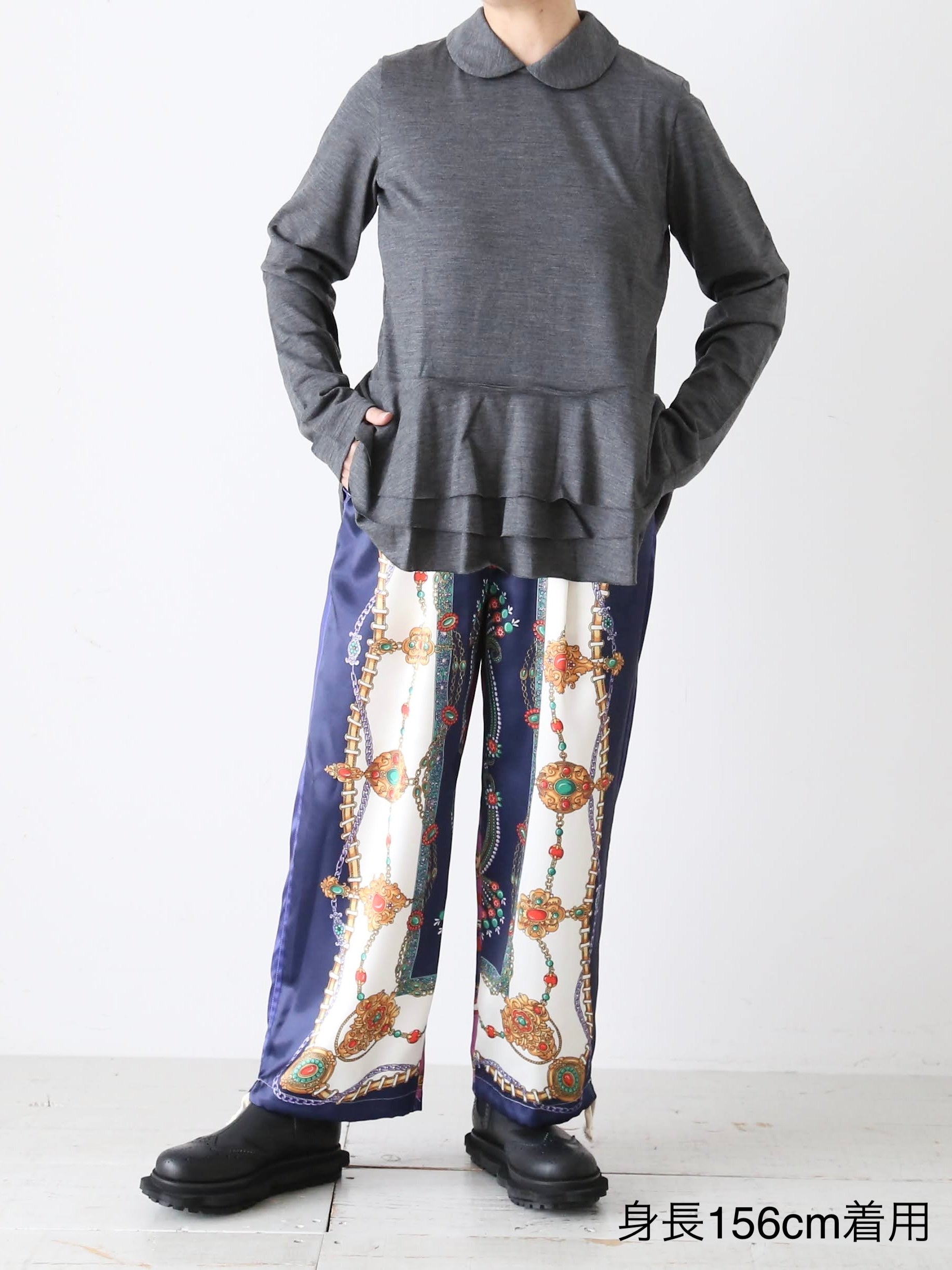 tao エステルスカーフ柄プリントMIXパンツ B柄 [TP-P006-051-B]