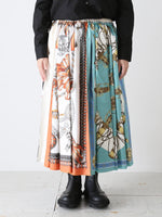 画像をギャラリービューアに読み込む, tao エステルスカーフ柄プリントMIXスカートA柄 [TP-S016-051-A]
