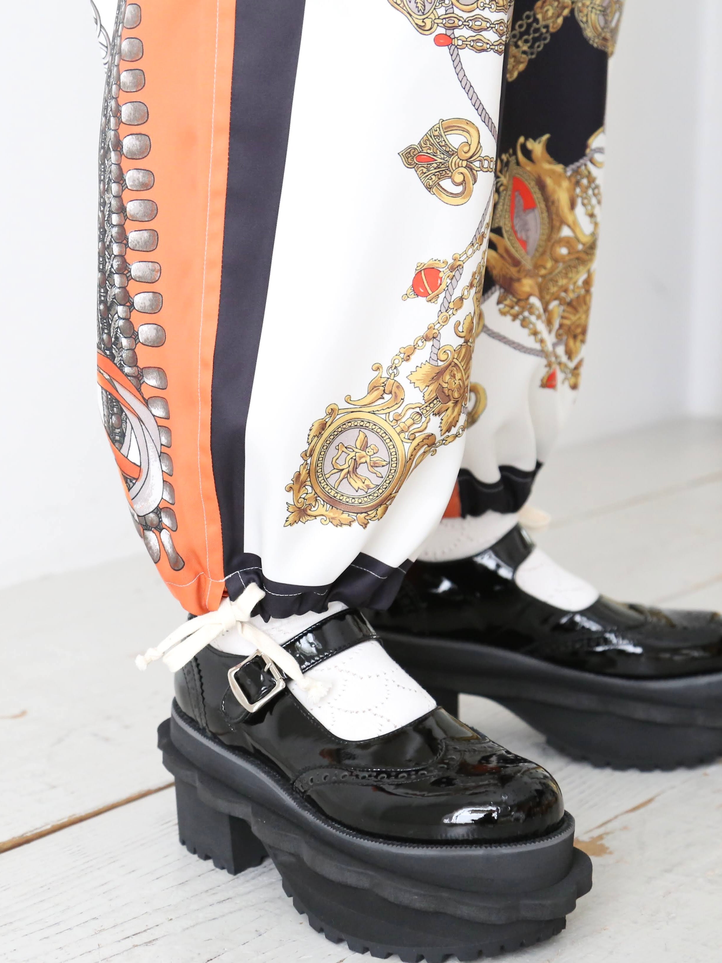 tao エステルスカーフ柄プリントMIXパンツ A柄 [TP-P006-051-A]