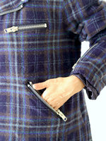 画像をギャラリービューアに読み込む, tao ウールナイロンチェックコート [TP-C010-051]
