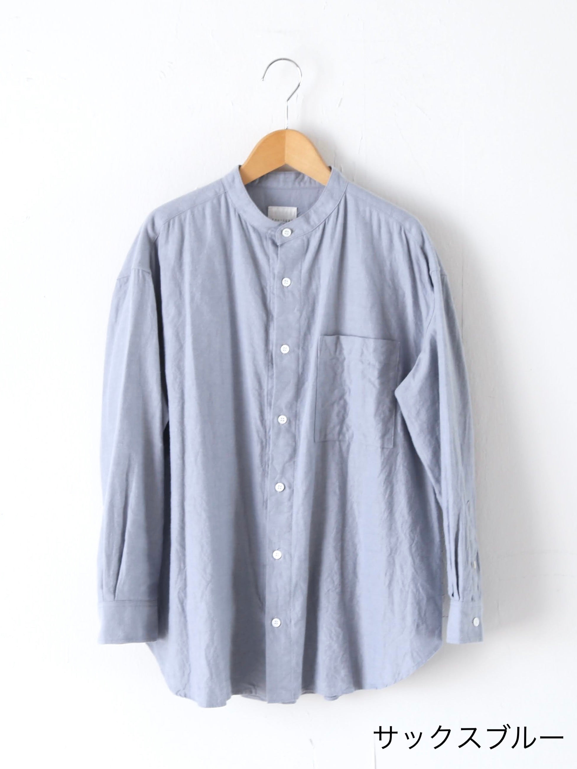 TOUJOURS バンドカラーバックギャザーシャツ [IM43LS03]