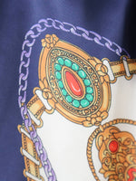 画像をギャラリービューアに読み込む, tao エステルスカーフ柄プリントMIXパンツ B柄 [TP-P006-051-B]
