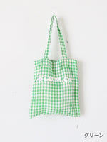 画像をギャラリービューアに読み込む, R&amp;D.M.Co- リネンギンガムチェックトートバッグ [7507]
