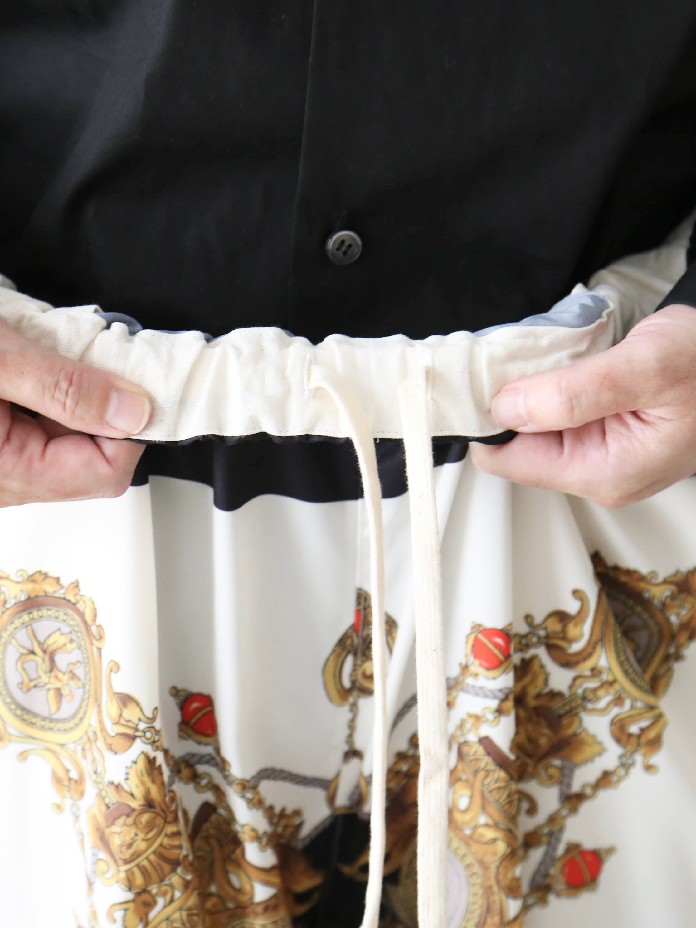 tao エステルスカーフ柄プリントMIXパンツ A柄 [TP-P006-051-A]