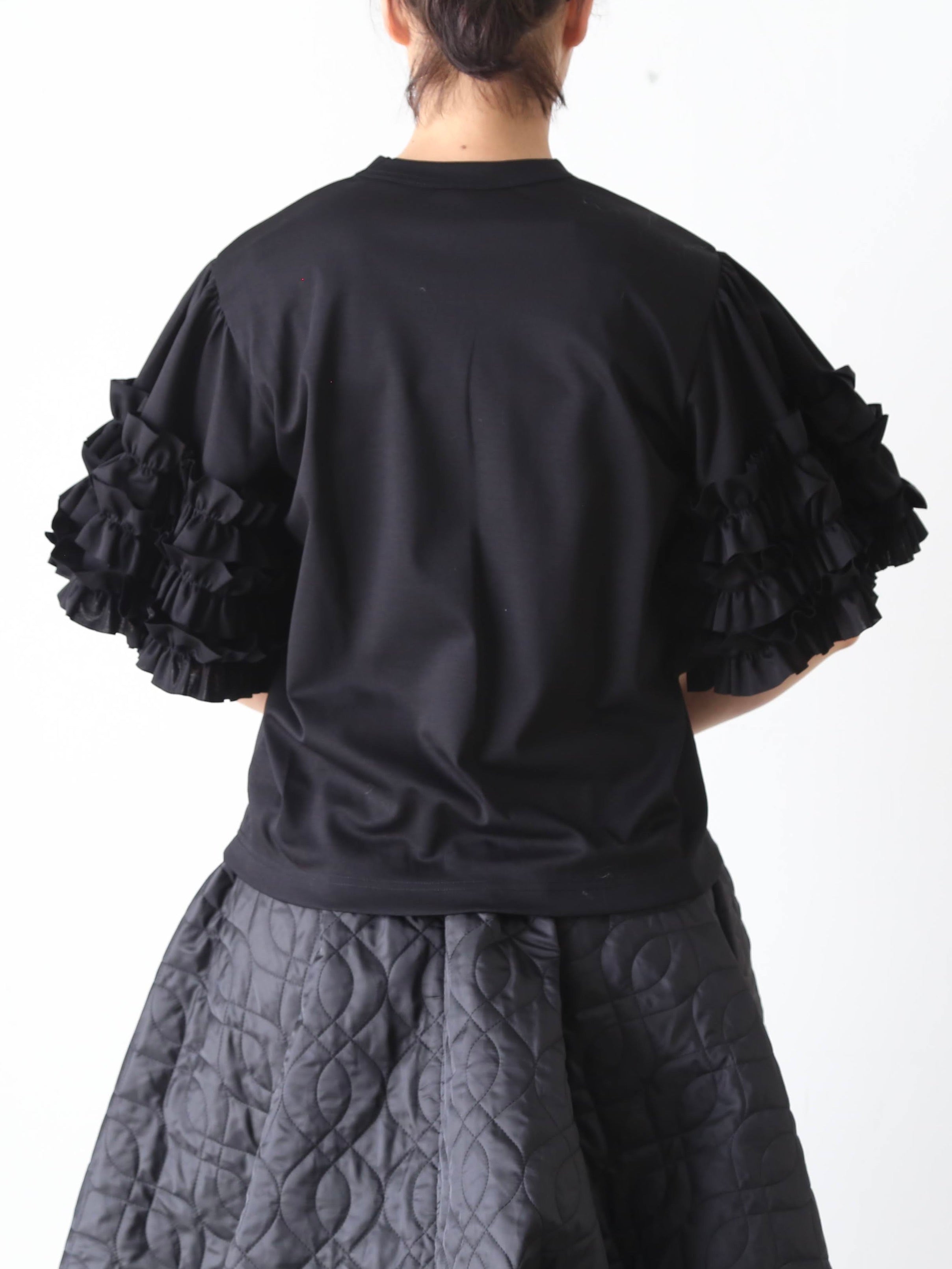 noir kei ninomiya 綿ポンチTシャツ(フリル袖) [3P-T013-051