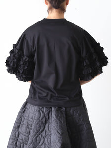 noir kei ninomiya 綿ポンチTシャツ(フリル袖) [3P-T013-051] – CREER