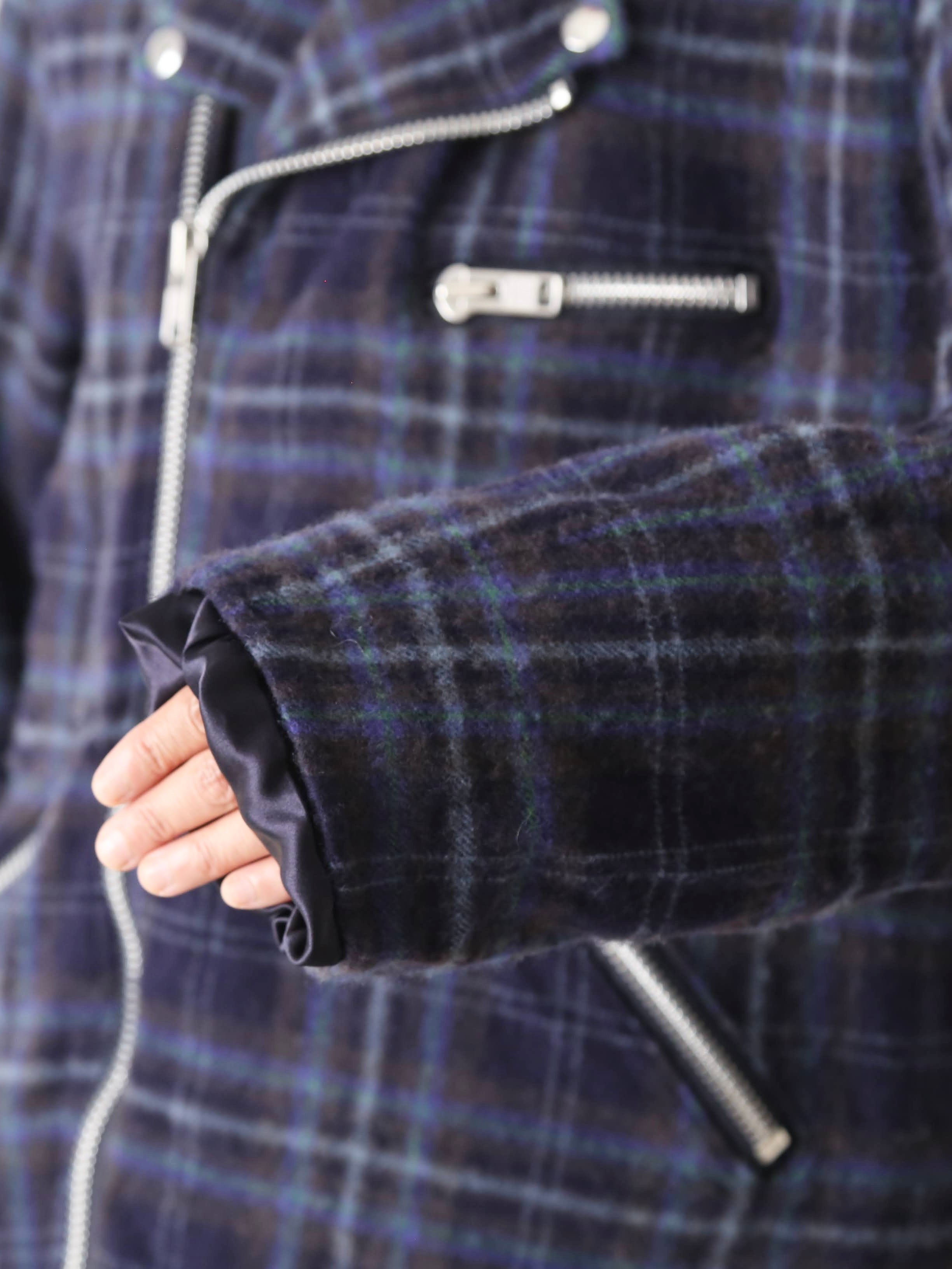 tao ウールナイロンチェックコート [TP-C010-051]