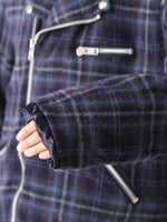 画像をギャラリービューアに読み込む, tao ウールナイロンチェックコート [TP-C010-051]
