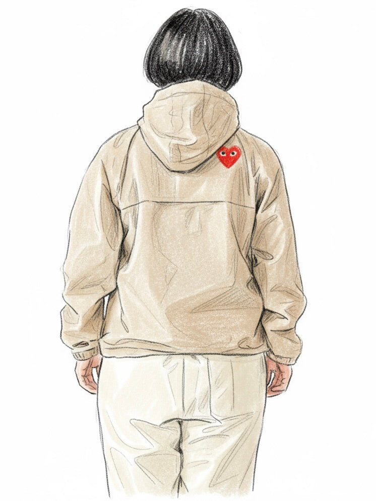 PLAY COMME des GARCONS K-WAY フーディーハーフジップ [AZ-J502-051]