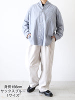 画像をギャラリービューアに読み込む, TOUJOURS バンドカラーバックギャザーシャツ [IM43LS03]
