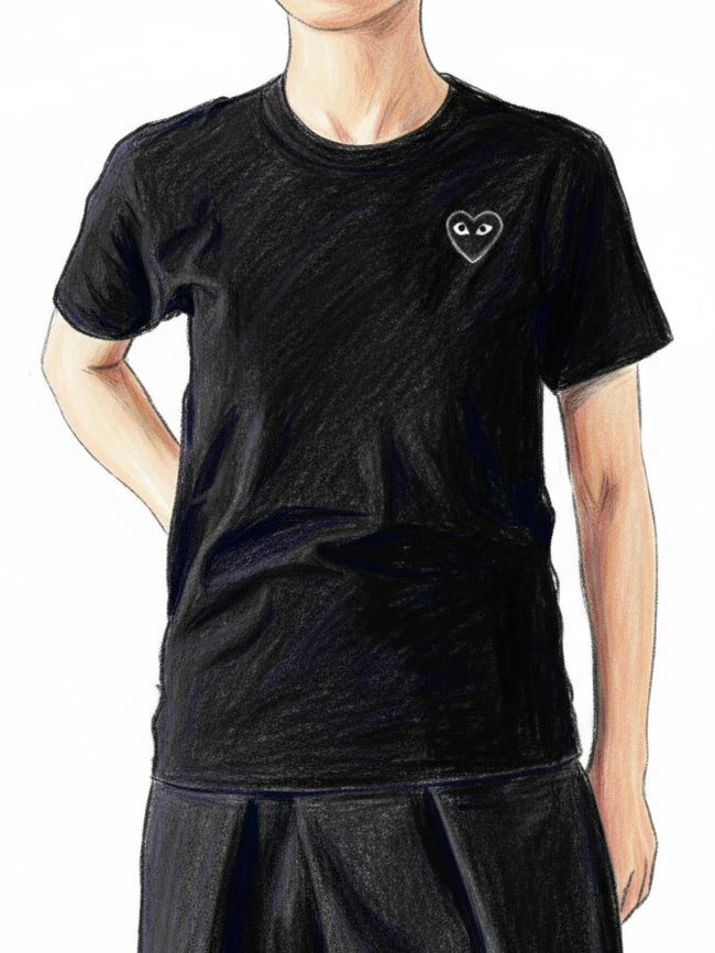 PLAY COMME des GARCONS Tシャツ(ブラック×ブラックハート) [AX-T064-051]