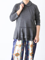 画像をギャラリービューアに読み込む, tao ウール天竺襟付きトップス [TP-T004-051]
