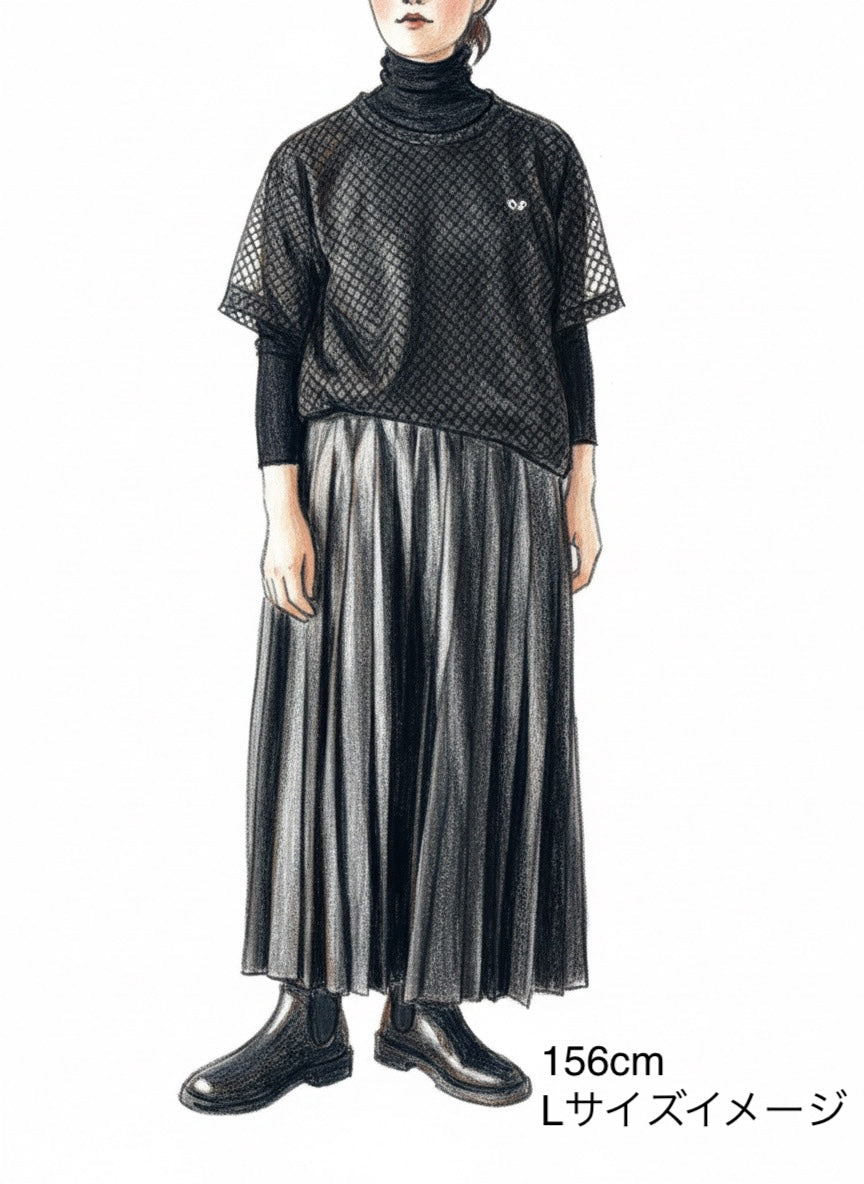 PLAY COMME des GARCONS メッシュTシャツ-ブラック（ブラックハート） [AX-T532-051]