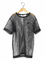 画像をギャラリービューアに読み込む, PLAY COMME des GARCONS メッシュTシャツ-ブラック（ブラックハート） [AX-T532-051]
