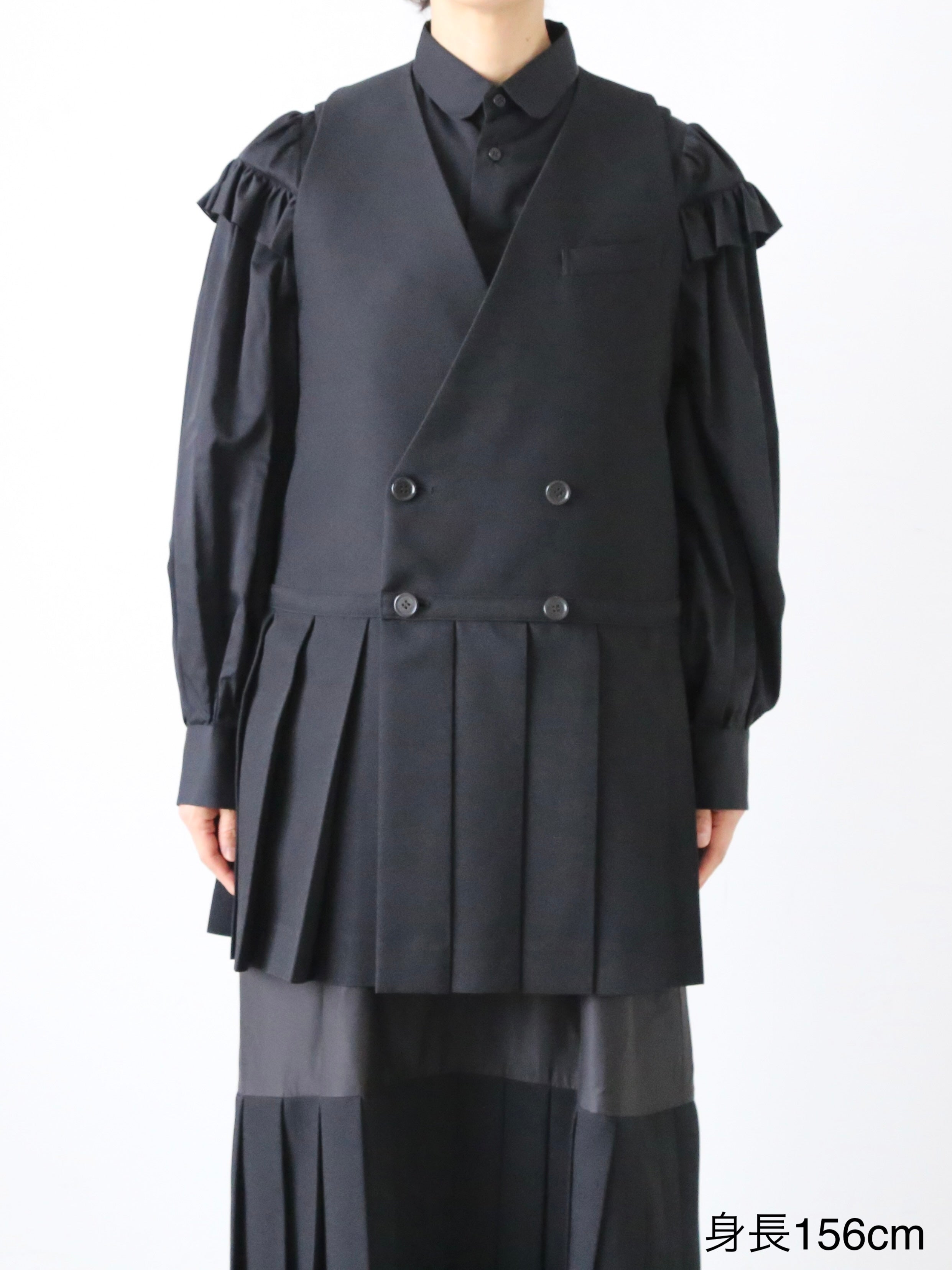 noir kei ninomiya エステルギャバジンベスト [3R-A005-051] – CREER