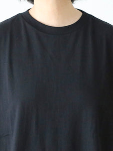 TOUJOURS コンビネーションTシャツ コットン×シルク ブラック 肘丈 – CREER