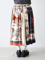 画像をギャラリービューアに読み込む, tao エステルスカーフ柄プリントMIXスカートB柄 [TP-S016-051-B]

