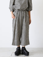 画像をギャラリービューアに読み込む, R&amp;D.M.Co- ギンガムチェックゴムパンツ [7608]
