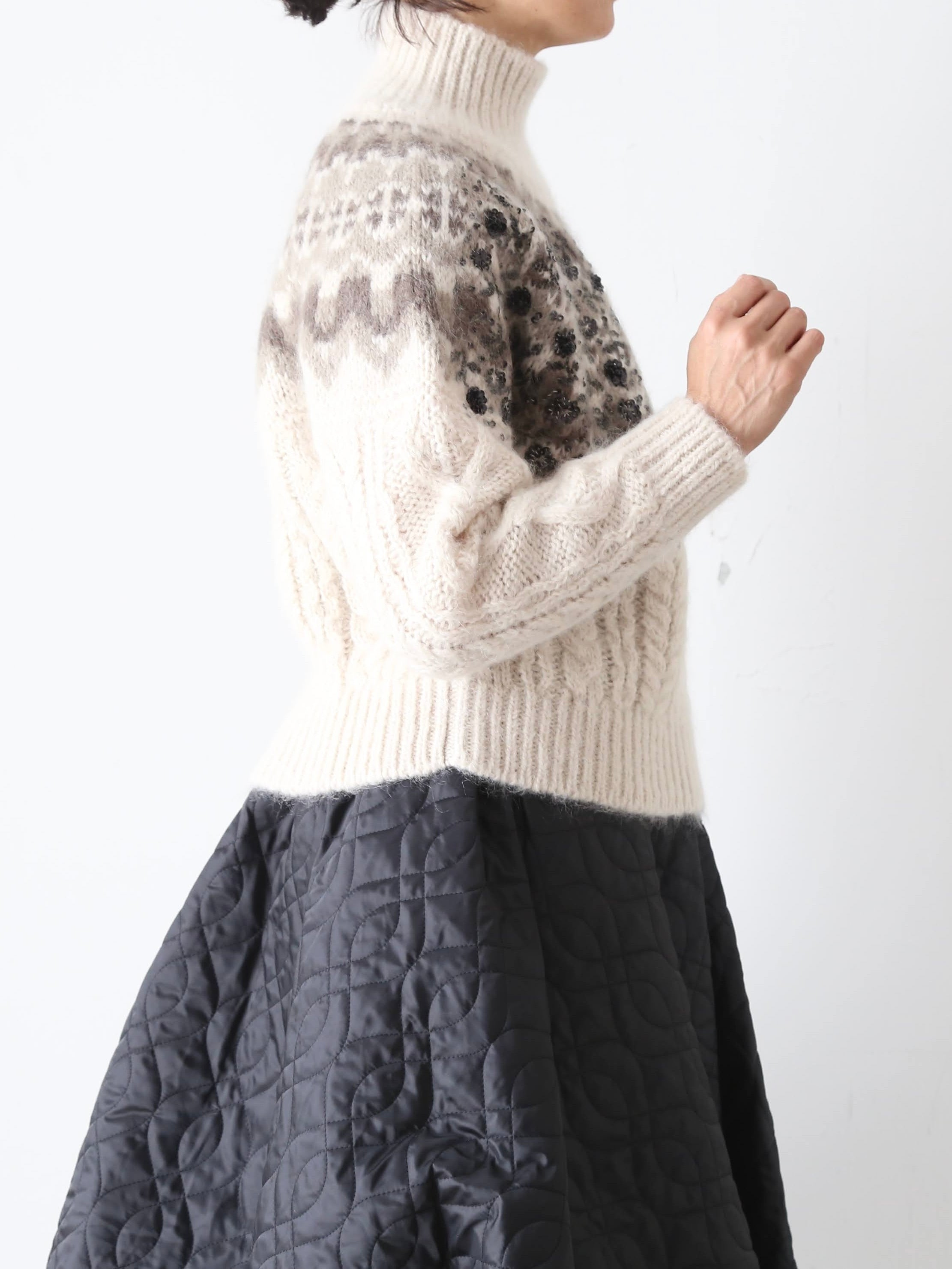 tao ノルディック柄スパンコール刺繍セーター [TP-N002-051]