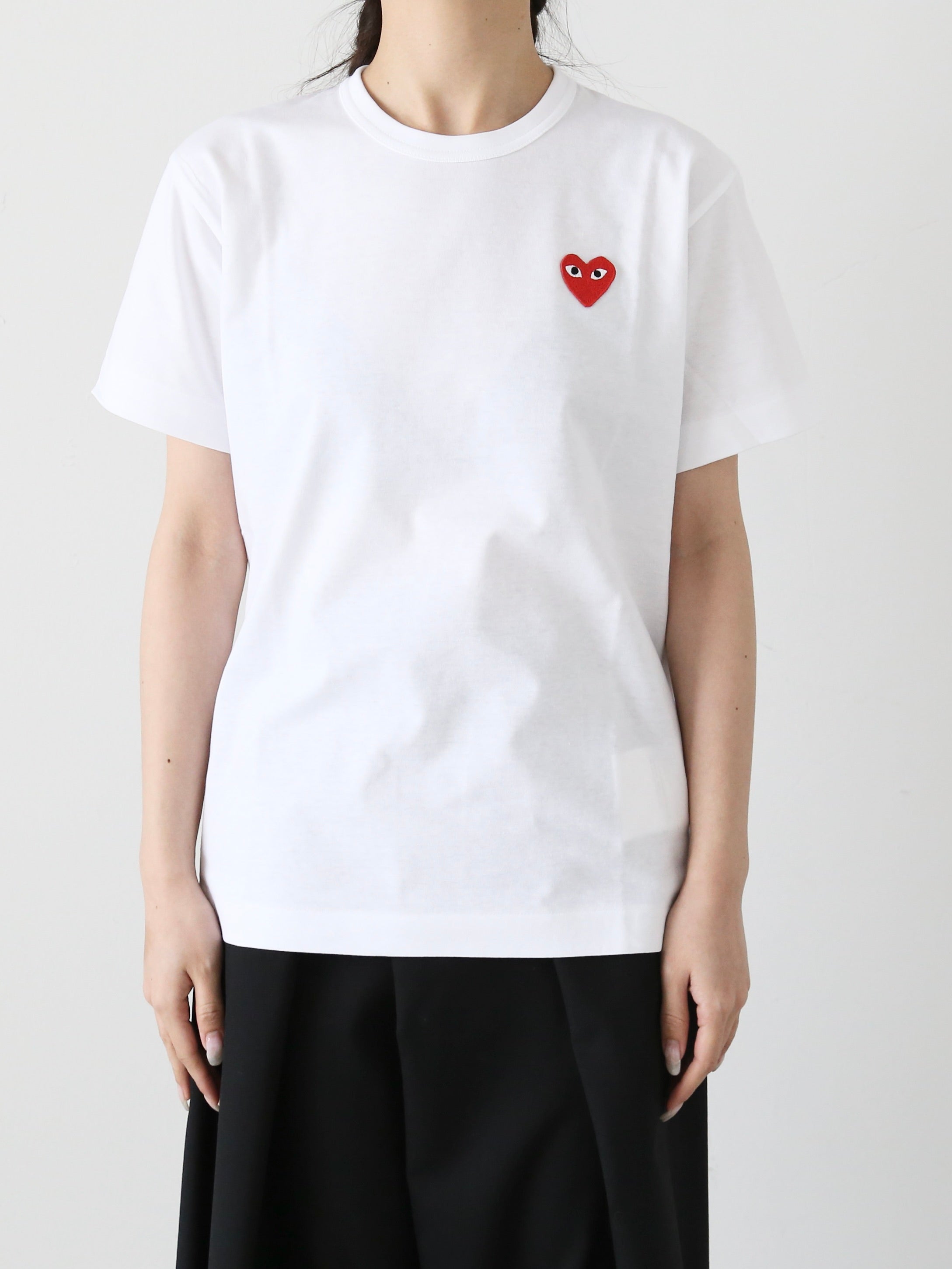PLAY COMME des GARCONS Tシャツ(ホワイト×レッド) [AX-T108-051] – CREER