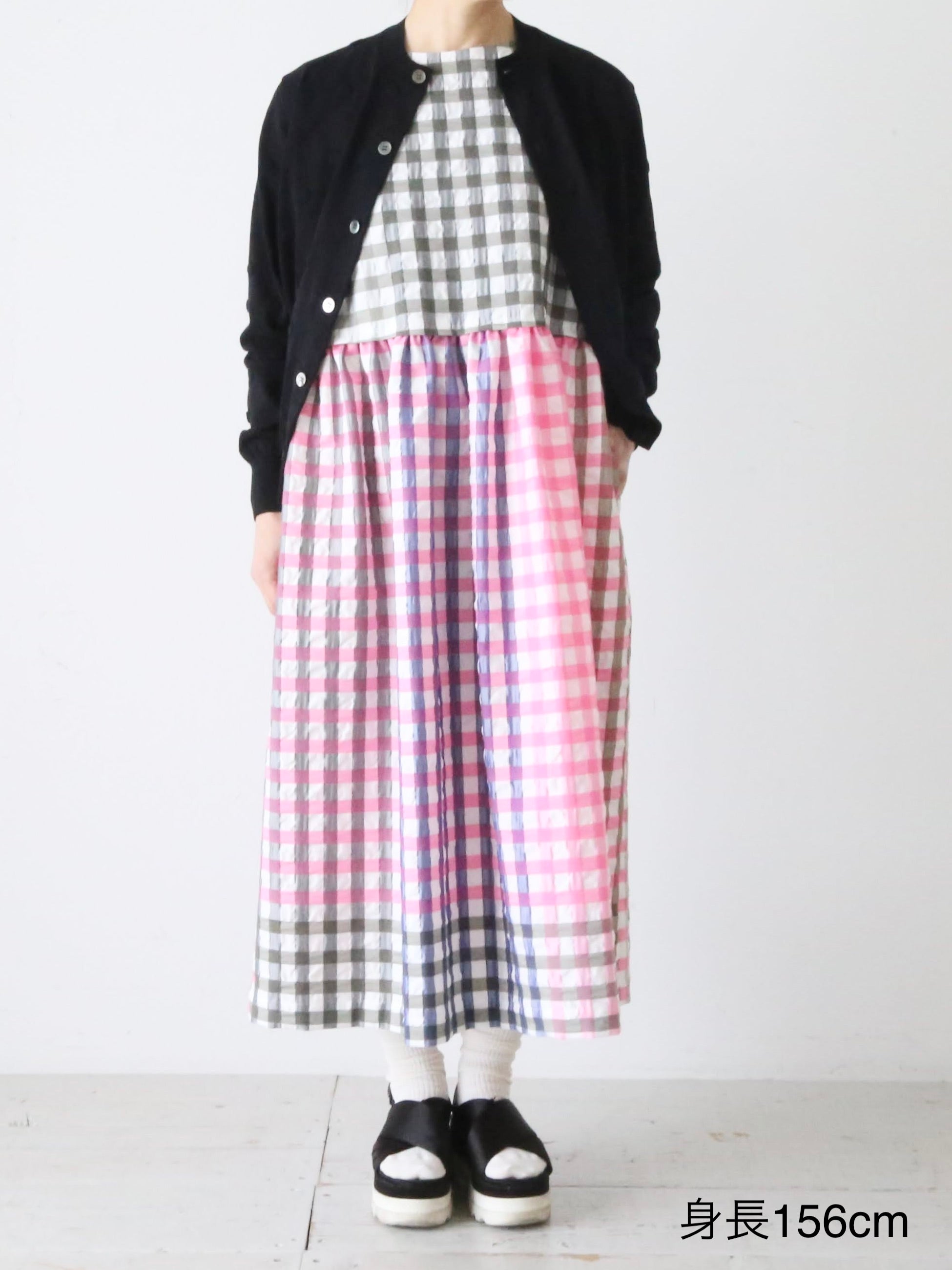 tao エステル綿ギンガムチェックワンピース [TQ-O013-051] – CREER