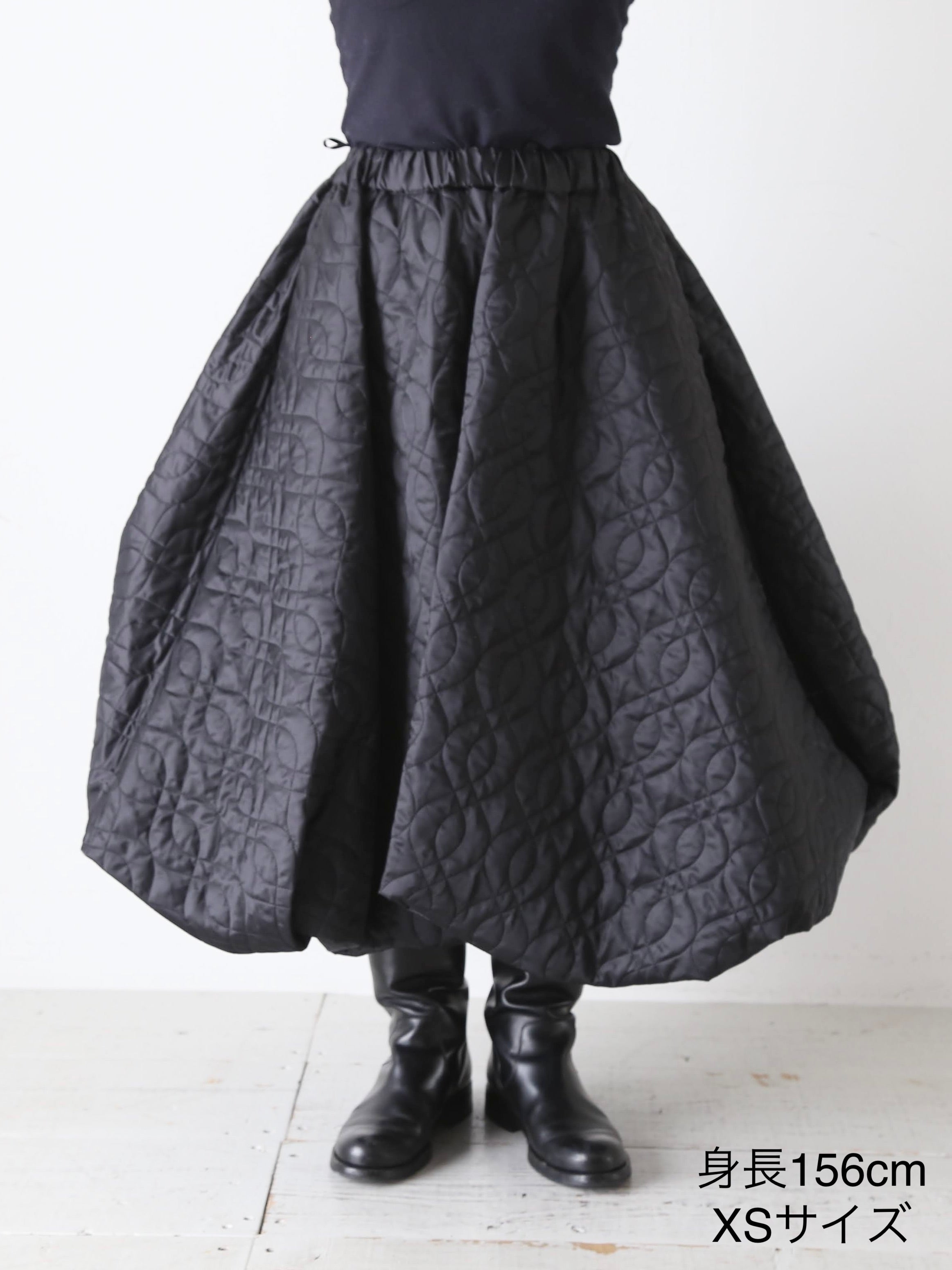 noir kei ninomiya エステルツイルキルトスカート [3P-S021-051]