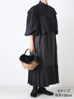 Load image into Gallery viewer, noir kei ninomiya  エステルギャバジンワンピース [3R-O006-051]
