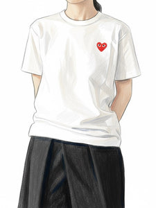 PLAY COMME des GARCONS Tシャツ(ホワイト×レッドハート) [AX-T108-051