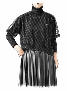 PLAY COMME des GARCONS メッシュTシャツ-ブラック（ブラックハート