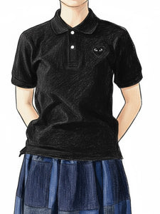 PLAY COMME des GARCONS 黒ポロシャツ XL Comme Des Garçons Play ハートロゴ ポロシャツ 通販 - FARFETCH