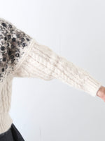 画像をギャラリービューアに読み込む, tao ノルディック柄スパンコール刺繍セーター [TP-N002-051]
