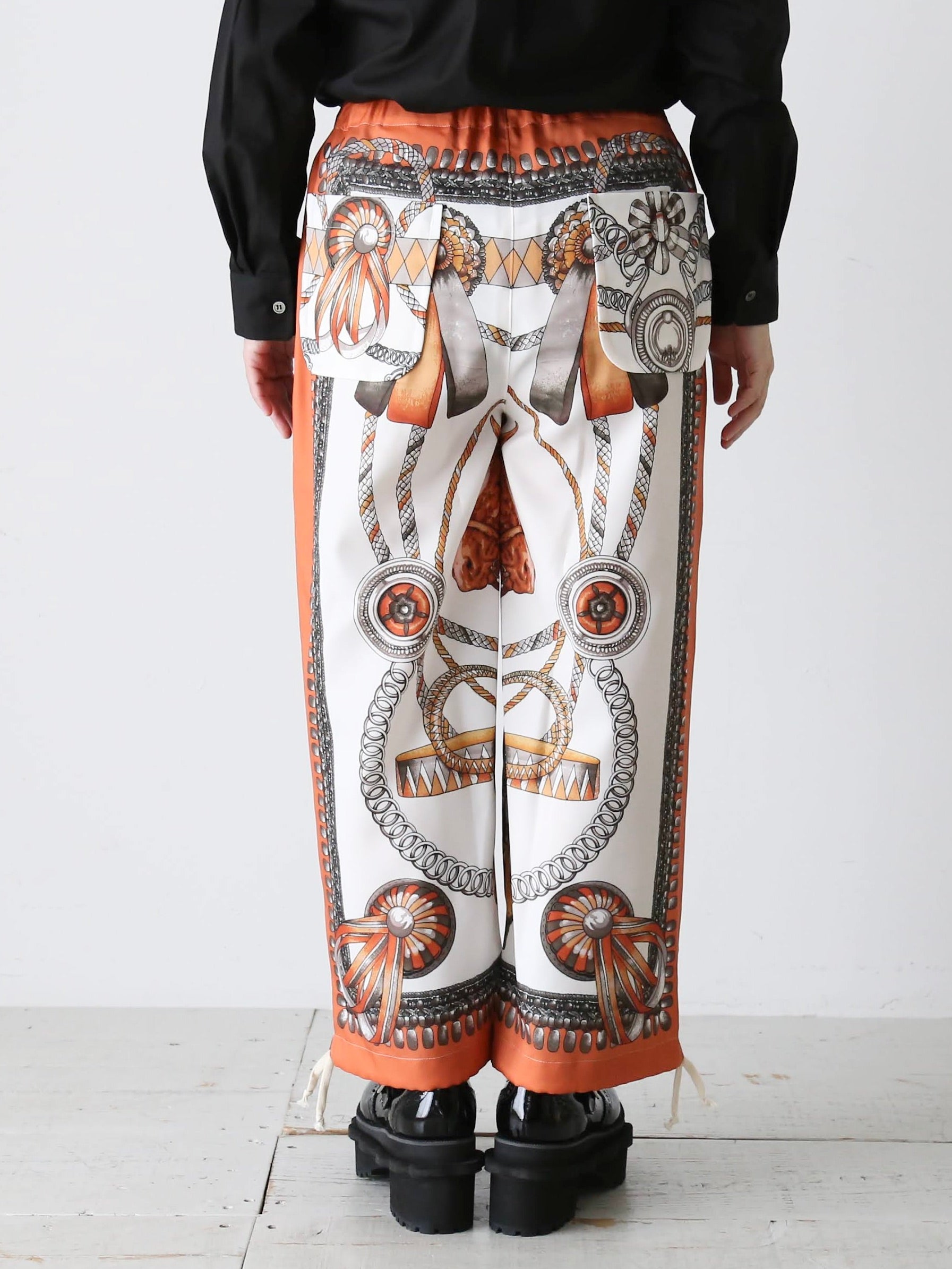 tao エステルスカーフ柄プリントMIXパンツ A柄 [TP-P006-051-A]