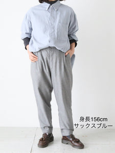 TOUJOURS バギー ボタンダウンシャツ カシミヤタッチコットン 2色 秋冬 