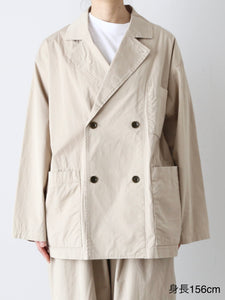 24AW TOUJOURS トゥジュー　ダブルブレストサックジャケット 白 TOUJOURS ダブルブレステッド サックジャケット ガーメントダイ 軽量 2