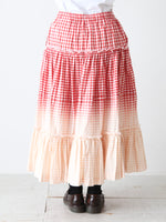 画像をギャラリービューアに読み込む, tao 綿ギンガムチェック 製品ブリーチ加工スカート [TQ-S021-051]
