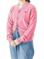 画像をギャラリービューアに読み込む, PLAY COMME des GARCONS Vネックカーディガン(スモールレッドハート) [AX-N080-051]
