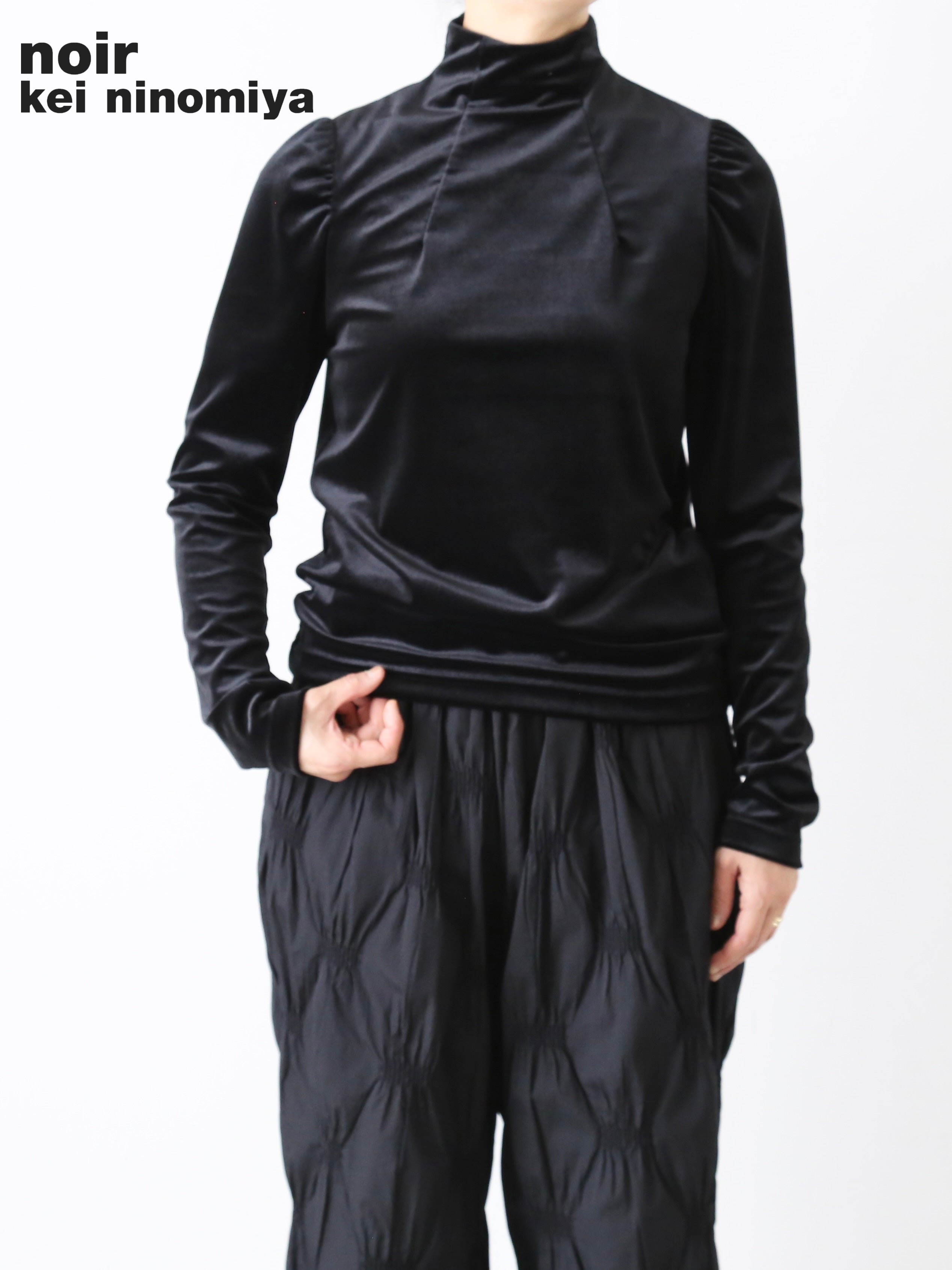 noir kei ninomiya ノワールケイニノミヤ ベロアストレッチTシャツ [3R