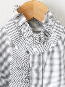 美品 定価57200円 2024AW トゥジュー TOUJOURS バンドカラービショップスリーブラッフルシャツ 2 チョークホワイト【2400014346732】 TOUJOURS バンドカラー ビショップスリーブ ラッフルシャツ