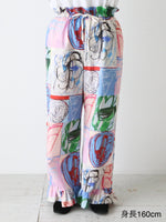 画像をギャラリービューアに読み込む, ayanoguchiaya アートプリンテッドフリルパンツ [dress.25-P]
