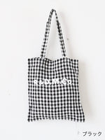 画像をギャラリービューアに読み込む, R&amp;D.M.Co- リネンギンガムチェックトートバッグ [7507]
