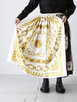 画像をギャラリービューアに読み込む, tao エステルスカーフ柄プリントMIXスカートA柄 [TP-S016-051-A]
