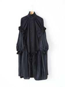 noir kei ninomiya 綿ブロード×アセテートサテンワンピース [3P-O008