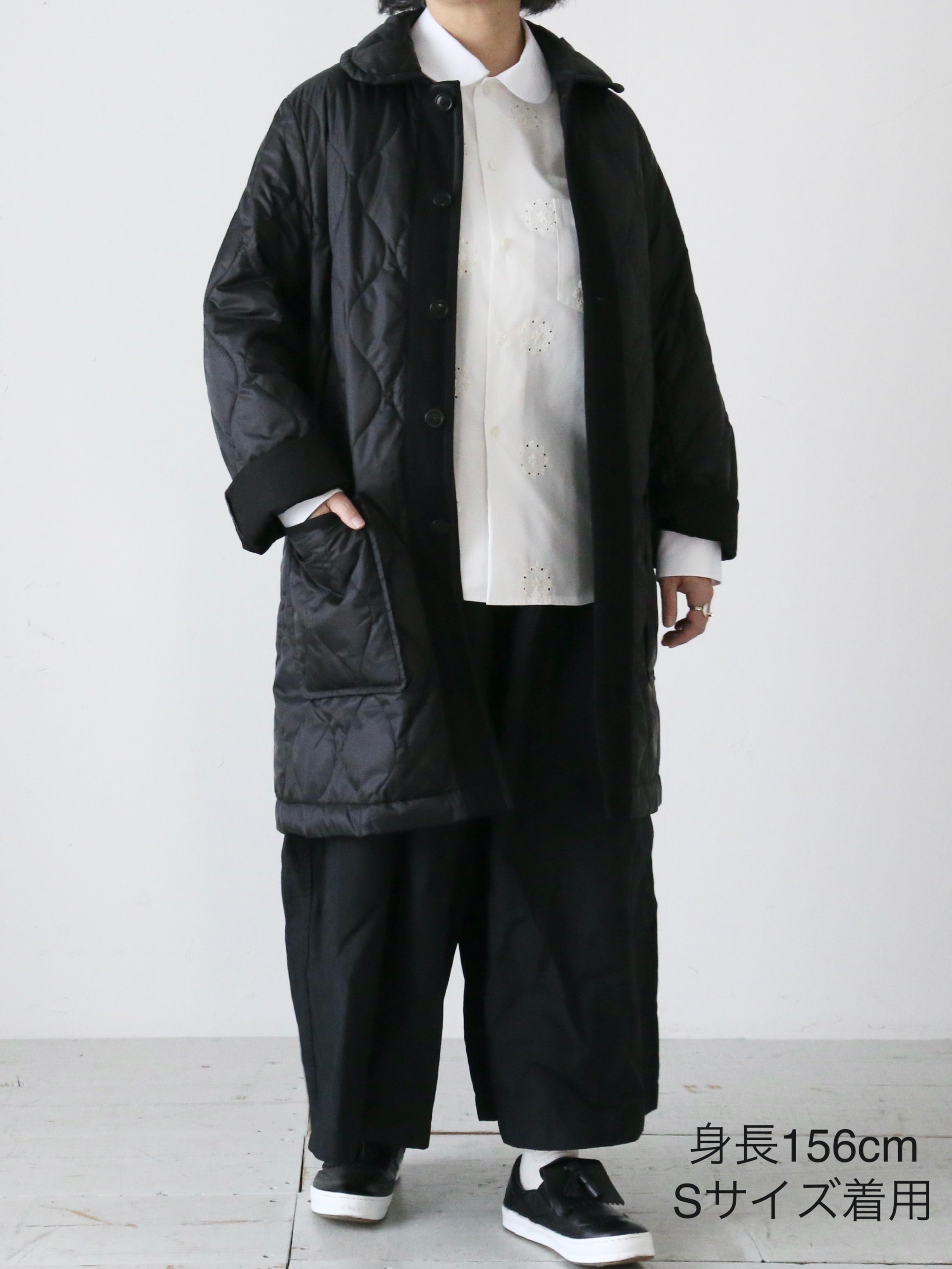 tao コムデギャルソン　キルティングコート　ロング　リバーシブル 2025.11.2 tao キルティングノーカラーロングコート color : BLACK