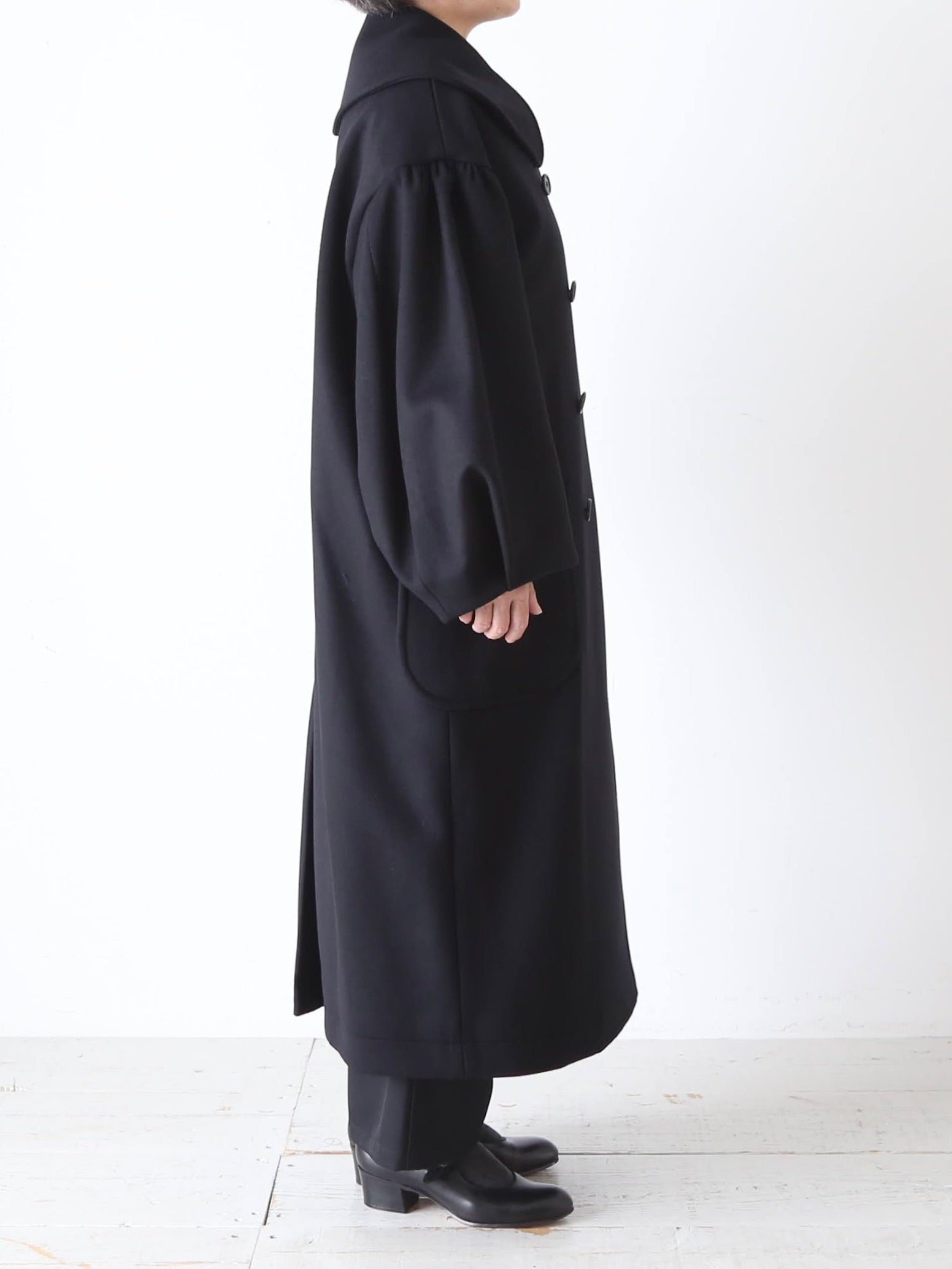 noir kei ninomiya ウールカシミヤメルトンコート [3P-C004-051]