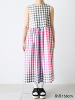 画像をギャラリービューアに読み込む, tao エステル綿ギンガムチェックワンピース [TQ-O013-051]
