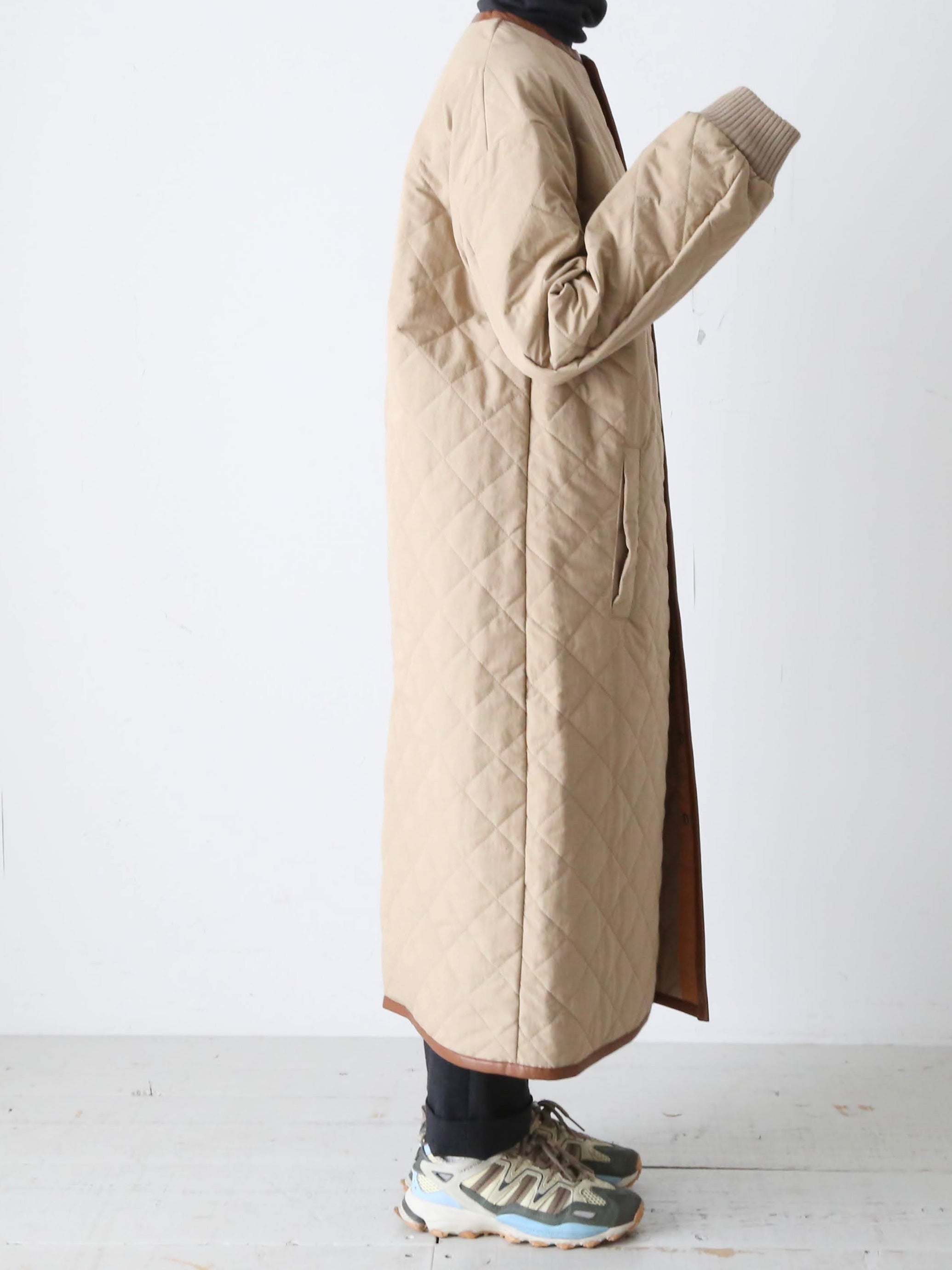 R&D.M.Co- ウォータープルーフキルティングロングコート [7729]