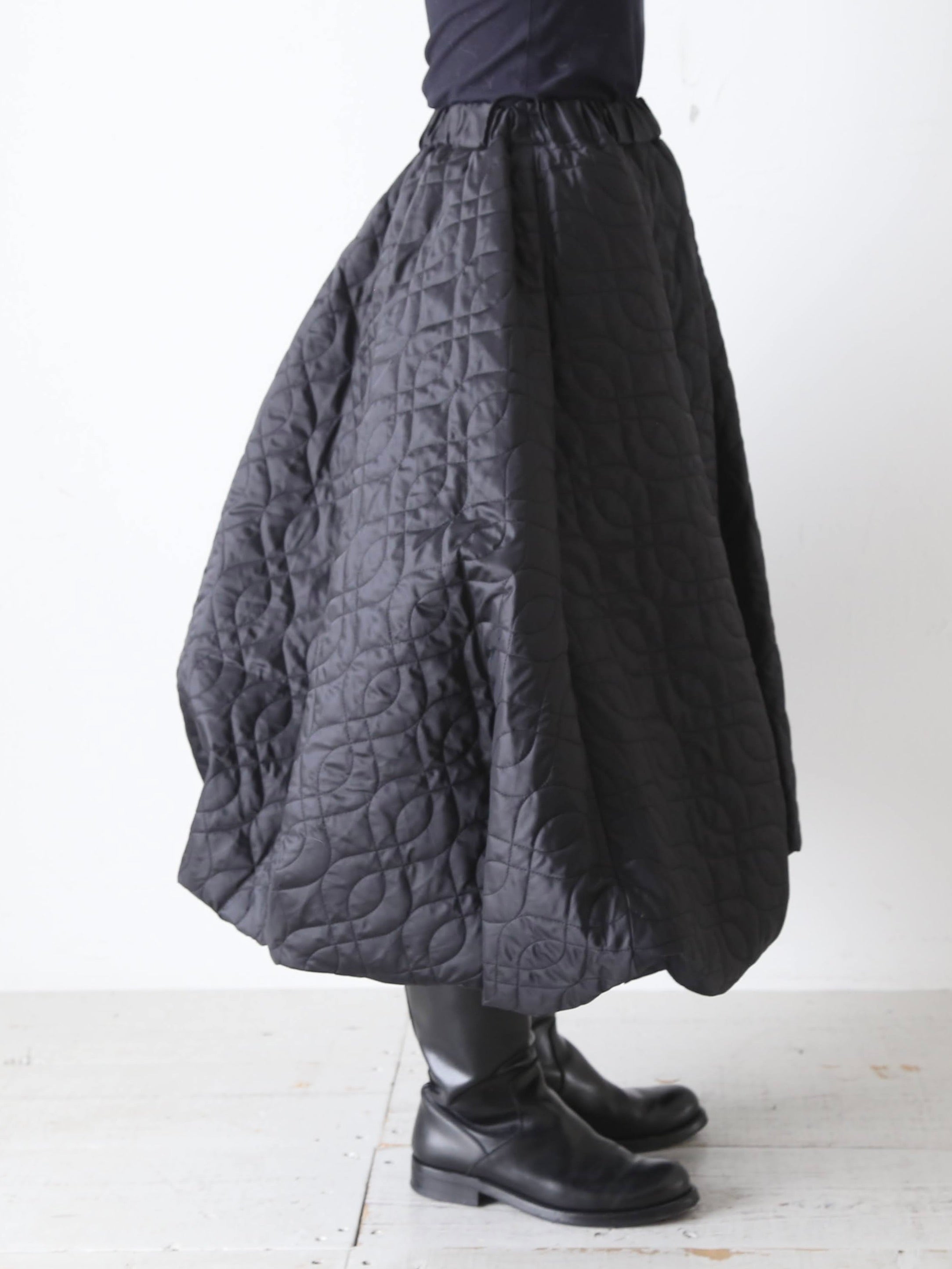 noir kei ninomiya エステルツイルキルトスカート [3P-S021-051]